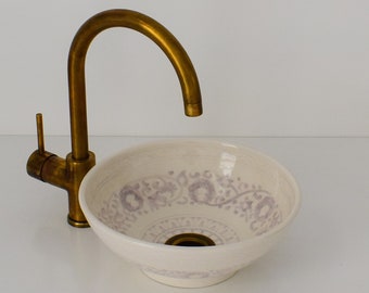 Ceramic Sink for Bathroom 100% Handmade,Best Deals Etsy,Vessel Sink,Custom Sink Vanity,Pottery Handmade Sinks for Bathroom Decoration.