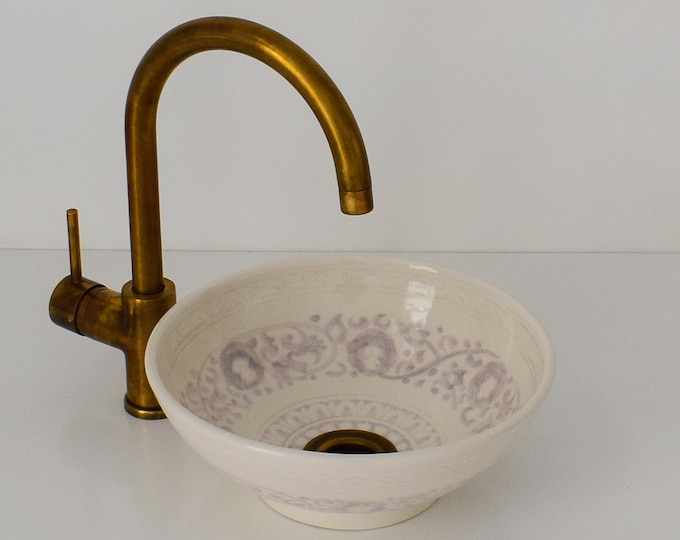 Ceramic Sink for Bathroom 100% Handmade,Best Deals Etsy,Vessel Sink,Custom Sink Vanity,Pottery Handmade Sinks for Bathroom Decoration.