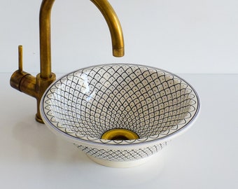 Ceramic Sink for Bathroom 100% Handmade,Best Deals Etsy,Vessel Sink,Custom Sink Vanity,Pottery Handmade Sinks for Bathroom Decoration.