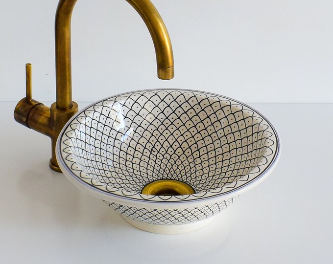 Ceramic Sink for Bathroom 100% Handmade,Best Deals Etsy,Vessel Sink,Custom Sink Vanity,Pottery Handmade Sinks for Bathroom Decoration.