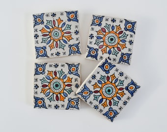 10x10Cm Ceramic Tile,  Moroccan Ceramic Tiles, Handpainted Piece of Ceramic, Ceramic Wall, Decorative Wall.