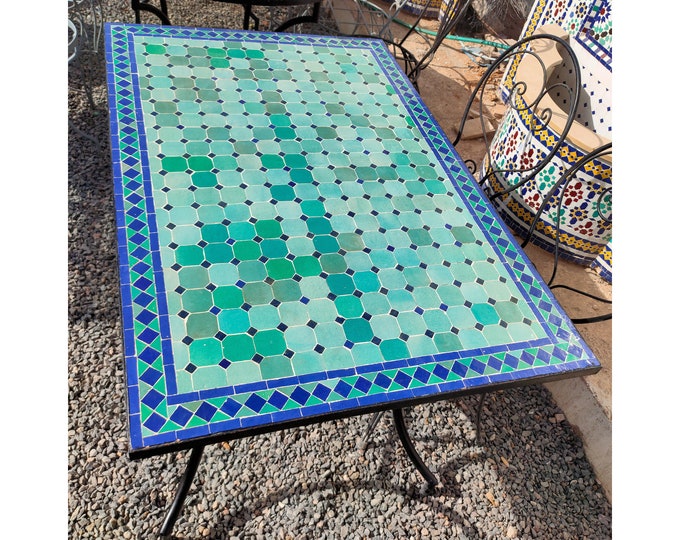 Handmade Table for Outdoor Patio,Bright Color,Special Offer,Personalized Tile Design,Handcrafted Table,Round Table,Table Decor