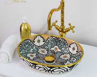 Ceramic Sink for Bathroom 100% Handmade,Best Deals Etsy,Vessel Sink,Custom Sink Vanity,Pottery Handmade Sinks for Bathroom Decoration.