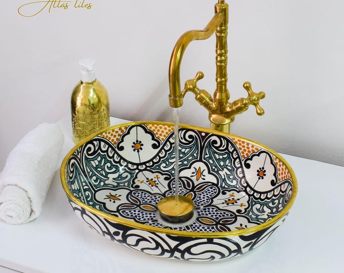 Ceramic Sink for Bathroom 100% Handmade,Best Deals Etsy,Vessel Sink,Custom Sink Vanity,Pottery Handmade Sinks for Bathroom Decoration.