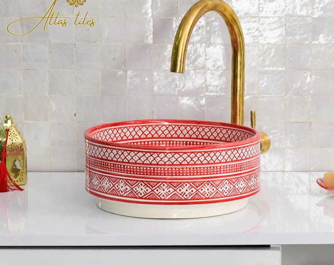 Ceramic Sink for Bathroom 100% Handmade,Best Deals Etsy,Vessel Sink,Custom Sink Vanity,Pottery Handmade Sinks for Bathroom Decoration.