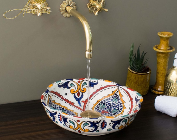 Ceramic Sink for Bathroom 100% Handmade,Best Deals Etsy,Vessel Sink,Custom Sink Vanity,Pottery Handmade Sinks for Bathroom Decoration.