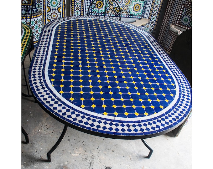 The Magical Garden Table,Moroccan Terracotta,Bright Color,Special Offer,Personalized Tile Design,Handcrafted Table,Round Table,Free Shipping