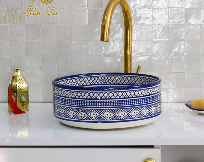 Ceramic Sink for Bathroom 100% Handmade,Best Deals Etsy,Vessel Sink,Custom Sink Vanity,Pottery Handmade Sinks for Bathroom Decoration.