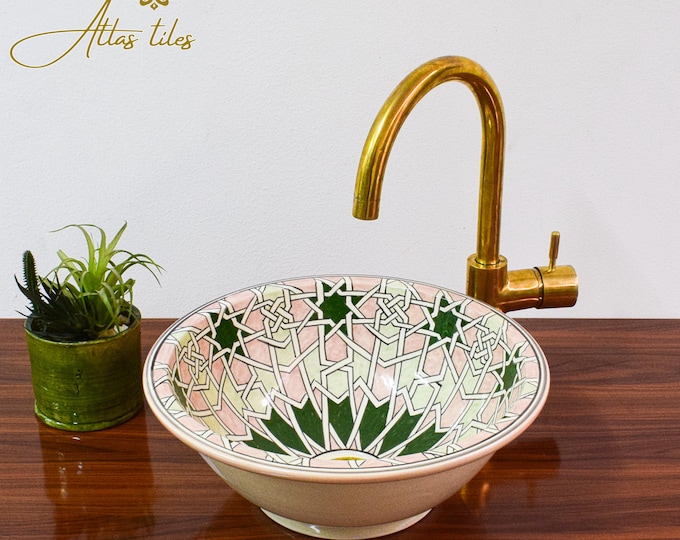 Ceramic Sink for Bathroom 100% Handmade,Best Deals Etsy,Vessel Sink,Custom Sink Vanity,Pottery Handmade Sinks for Bathroom Decoration.