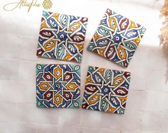 10x10Cm Ceramic Tile,  Moroccan Ceramic Tiles, Handpainted Piece of Ceramic, Ceramic Wall, Decorative Wall.
