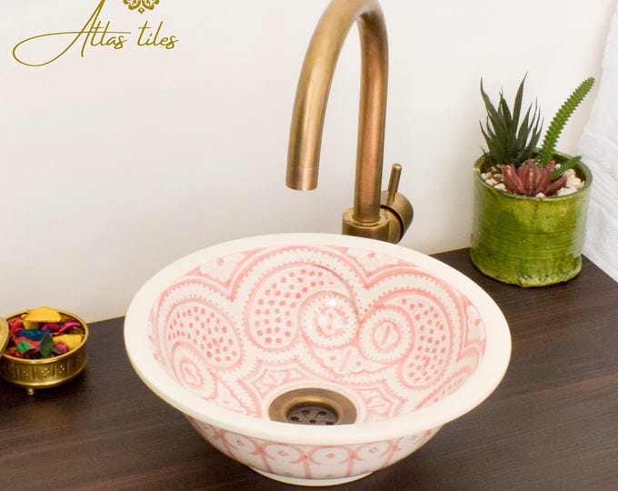 Ceramic Sink for Bathroom 100% Handmade,Best Deals Etsy,Vessel Sink,Custom Sink Vanity,Pottery Handmade Sinks for Bathroom Decoration.
