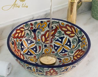 Ceramic Sink for Bathroom 100% Handmade,Best Deals Etsy,Vessel Sink,Custom Sink Vanity,Pottery Handmade Sinks for Bathroom Decoration.