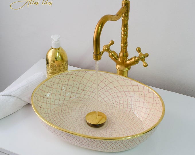 Ceramic Sink for Bathroom 100% Handmade,Best Deals Etsy,Vessel Sink,Custom Sink Vanity,Pottery Handmade Sinks for Bathroom Decoration.
