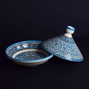 Moroccan Ceramic Tajine, Cooking & Serving Tagine, Kitchen Hand-painted Beurrier, Handmade Traditional Tagine, Bridesmaid Gift, Ceramic pot