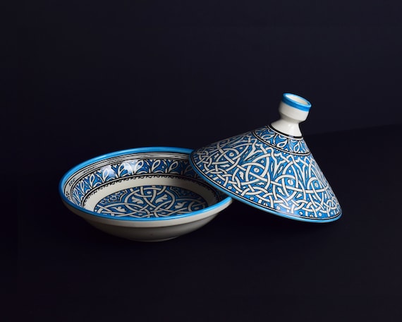 Moroccan Ceramic Tajine, Serving Tagine, Kitchen Hand-painted Beurrier, Handmade Traditional Tagine, Bridesmaid Gift, Ceramic pot