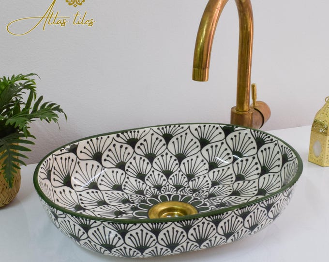 Ceramic Sink for Bathroom 100% Handmade,Best Deals Etsy,Vessel Sink,Custom Sink Vanity,Pottery Handmade Sinks for Bathroom Decoration.