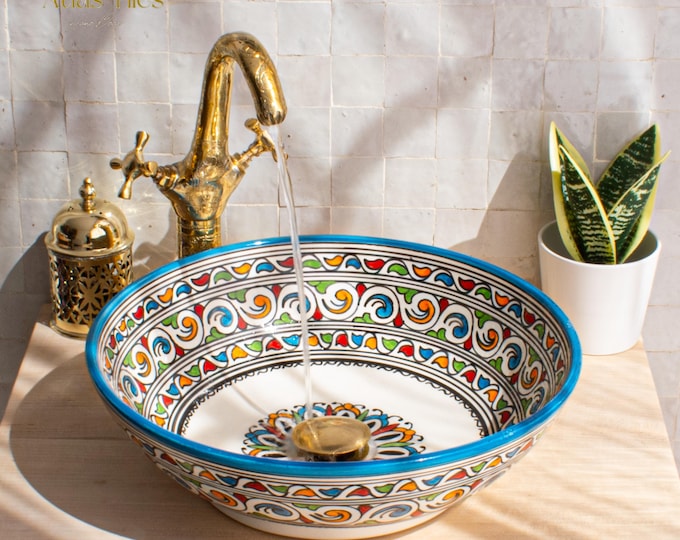 Ceramic Sink for Bathroom 100% Handmade,Best Deals Etsy,Vessel Sink,Custom Sink Vanity,Pottery Handmade Sinks for Bathroom Decoration.