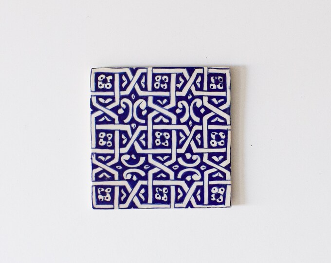 20x20Cm Ceramic Tile,  Moroccan Ceramic Tiles, Handpainted Piece of Ceramic, Ceramic Wall, Decorative Wall.