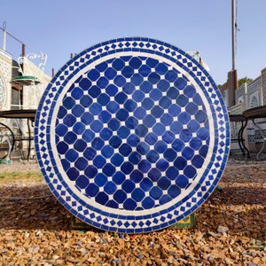 Dinermozaïektafel voor terras, mozaïektafel, keramische tafel, mozaïektafel binnen en buiten, handgemaakte tafel, gepersonaliseerd tegelontwerp