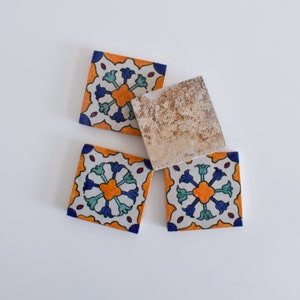 10x10Cm Ceramic Tile, Moroccan Ceramic Tiles, Handpainted Piece of Ceramic, Ceramic Wall, Decorative Wall. zdjęcie 4