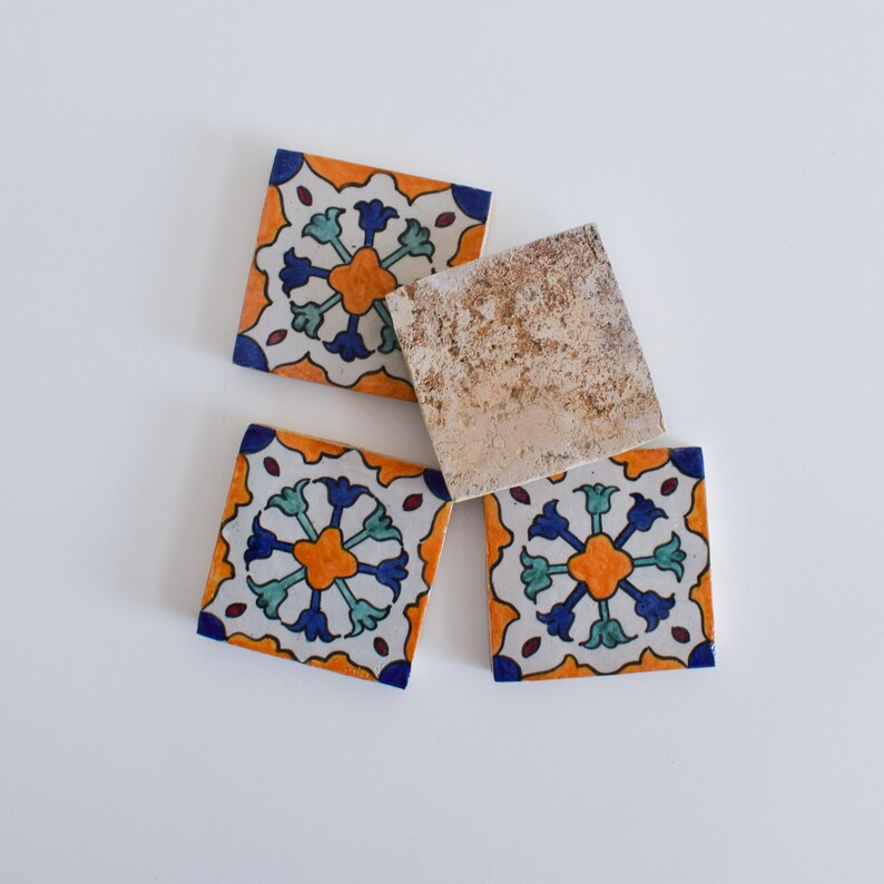 10x10Cm Ceramic Tile, Moroccan Ceramic Tiles, Handpainted Piece of Ceramic, Ceramic Wall, Decorative Wall. image 4