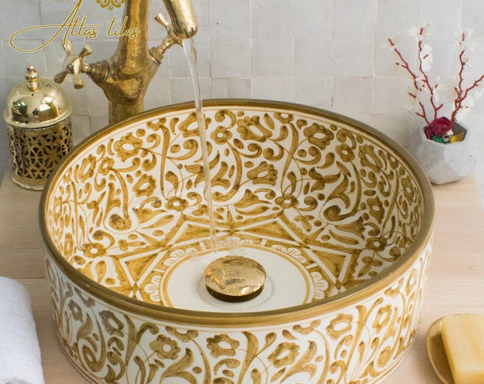 Ceramic Sink for Bathroom 100% Handmade,Best Deals Etsy,Vessel Sink,Custom Sink Vanity,Pottery Handmade Sinks for Bathroom Decoration.