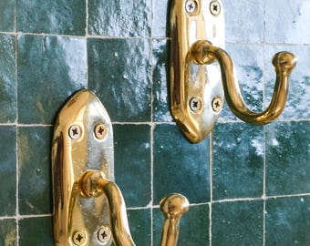 Brass Holder Wall Mount,Towel Brass Holder, Towel Holde,Brass Hook, Brushed Brass Hook