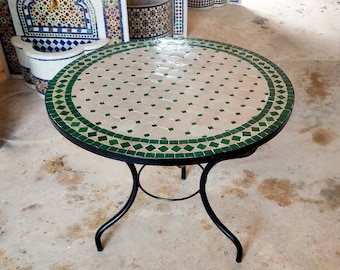 Outdoor Patio Mosaic Table 100%Handmade,Ceramic Table,Indoor Mosaic Table,Customizable Tile Design,Handcrafted Table,Tile Decor,Dining Table