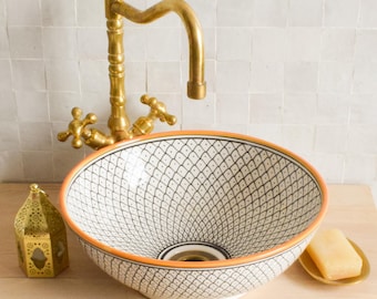 Ceramic Sink for Bathroom 100% Handmade,Best Deals Etsy,Vessel Sink,Custom Sink Vanity,Pottery Handmade Sinks for Bathroom Decoration.