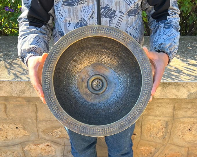 Single Brass Sink for your Bathroom, Brass Handmade Moroccan Sink, Over counter Bathroom Sink, Water Sink, Undermount Sink, Drop in Sink