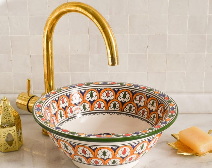 Ceramic Sink for Bathroom 100% Handmade,Best Deals Etsy,Vessel Sink,Custom Sink Vanity,Pottery Handmade Sinks for Bathroom Decoration.