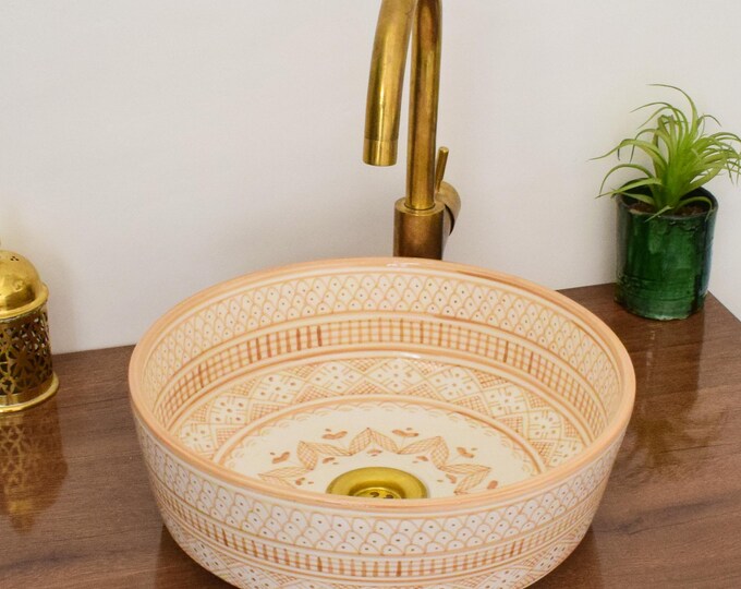 Ceramic Sink for Bathroom 100% Handmade,Best Deals Etsy,Vessel Sink,Custom Sink Vanity,Pottery Handmade Sinks for Bathroom Decoration.