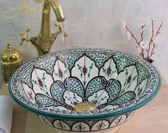 Ceramic Sink for Bathroom 100% Handmade,Best Deals Etsy,Vessel Sink,Custom Sink Vanity,Pottery Handmade Sinks for Bathroom Decoration.