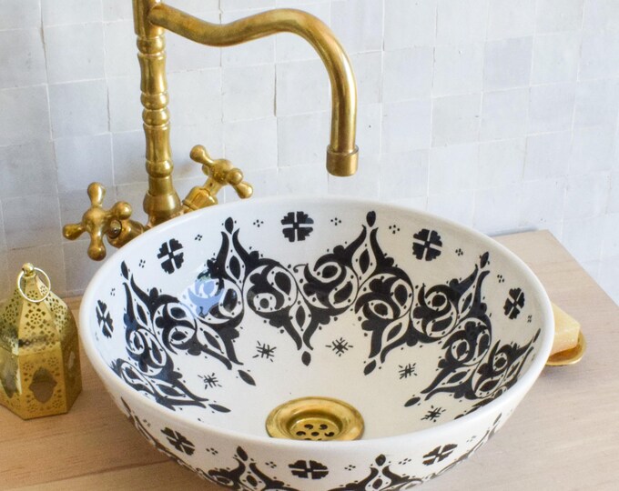 Ceramic Sink for Bathroom 100% Handmade,Best Deals Etsy,Vessel Sink,Custom Sink Vanity,Pottery Handmade Sinks for Bathroom Decoration.