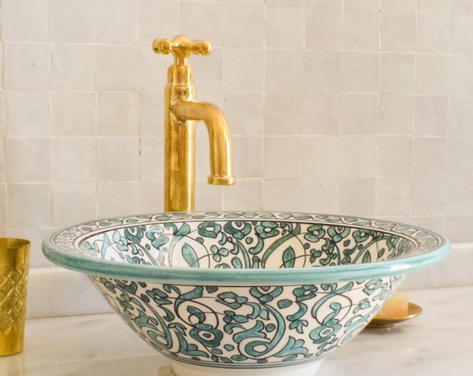 Ceramic Sink for Bathroom 100% Handmade,Best Deals Etsy,Vessel Sink,Custom Sink Vanity,Pottery Handmade Sinks for Bathroom Decoration.