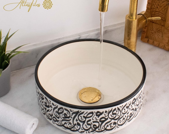 Ceramic Sink for Bathroom 100% Handmade,Best Deals Etsy,Vessel Sink,Custom Sink Vanity,Pottery Handmade Sinks for Bathroom Decoration.