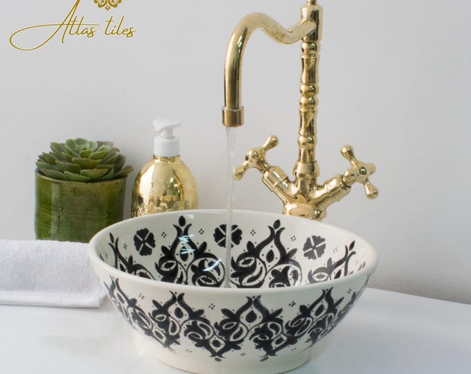 Ceramic Sink for Bathroom 100% Handmade,Best Deals Etsy,Vessel Sink,Custom Sink Vanity,Pottery Handmade Sinks for Bathroom Decoration.