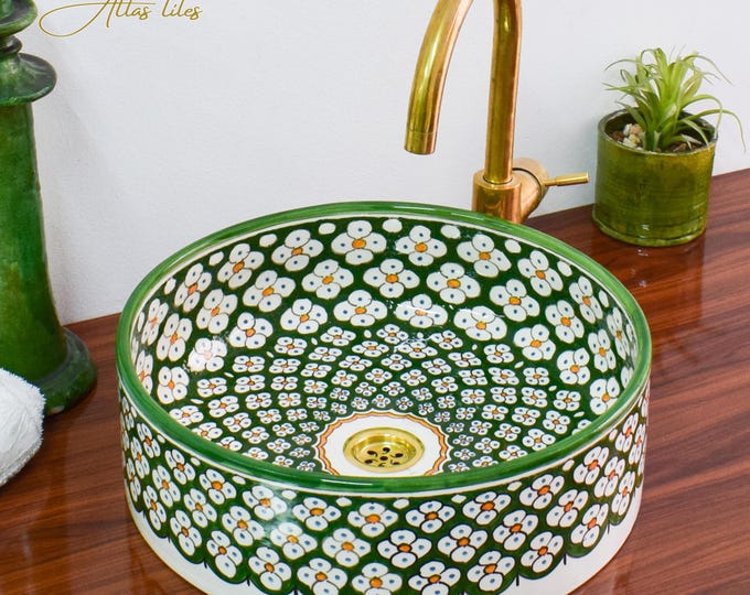 Ceramic Sink for Bathroom 100% Handmade,Best Deals Etsy,Vessel Sink,Custom Sink Vanity,Pottery Handmade Sinks for Bathroom Decoration.