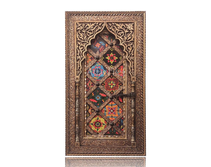 Moroccan Door, Handmade door, wood decor, wood decoration, wood furniture,wood wall art,wood door decor