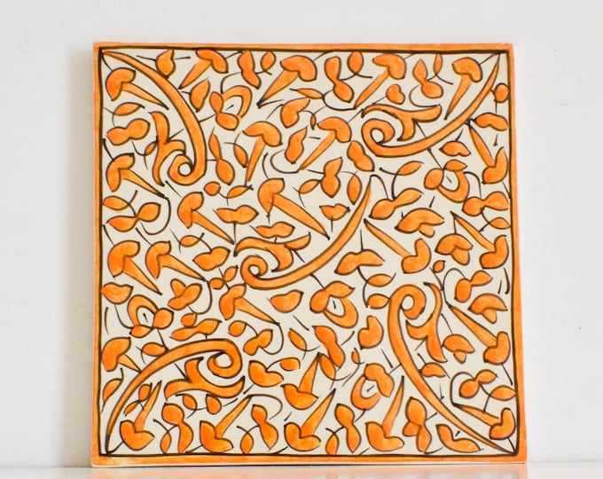 20x20Cm Ceramic Tile,  Moroccan Ceramic Tiles, Handpainted Piece of Ceramic, Ceramic Wall, Decorative Wall.