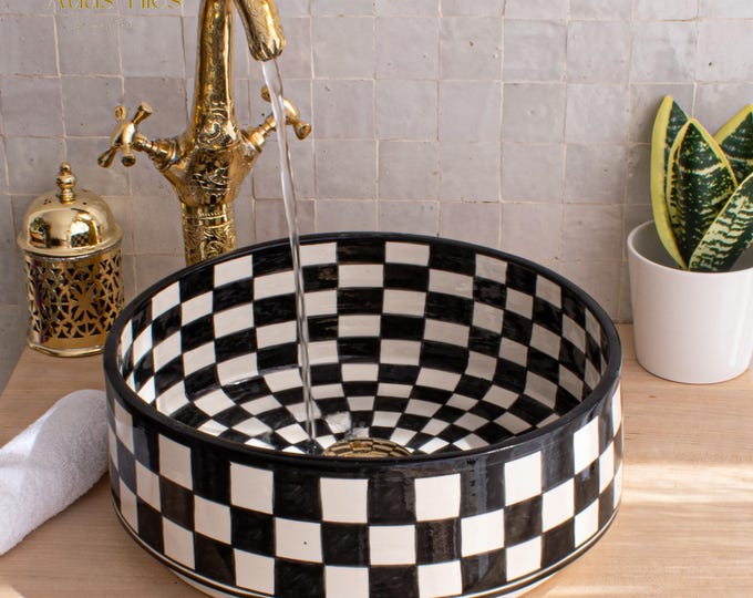 Ceramic Sink for Bathroom 100% Handmade,Best Deals Etsy,Vessel Sink,Custom Sink Vanity,Pottery Handmade Sinks for Bathroom Decoration.