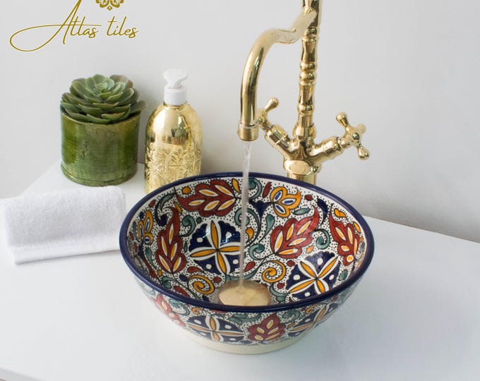 Ceramic Sink for Bathroom 100% Handmade,Best Deals Etsy,Vessel Sink,Custom Sink Vanity,Pottery Handmade Sinks for Bathroom Decoration.