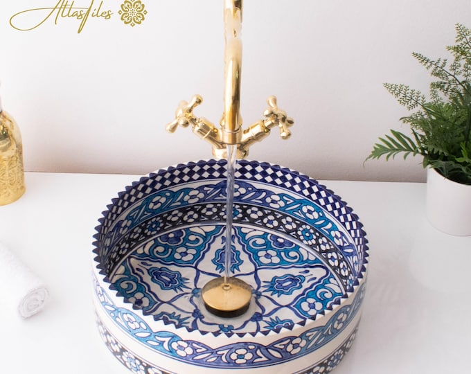 Ceramic Sink for Bathroom 100% Handmade,Best Deals Etsy,Vessel Sink,Custom Sink Vanity,Pottery Handmade Sinks for Bathroom Decoration.