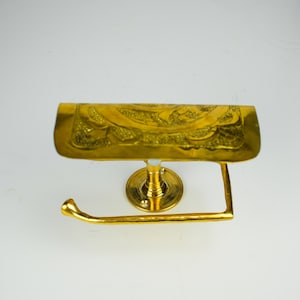 Suporte de parede para papel higiênico de latão, suporte de papel higiênico de latão com tampa, decoração de banheiro de cobre escovado, latão feito à mão,