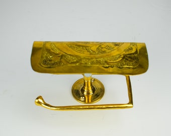 Brass Toilet Paper Holder Wall Mount, Brass Toilet Paper Holder With Cover, Brushed Copper Bathroom Decor, Handmade Brass,