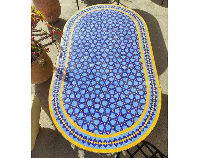 The Magical Garden Table,Moroccan Terracotta,Bright Color,Special Offer,Personalized Tile Design,Handcrafted Table,Round Table,Free Shipping