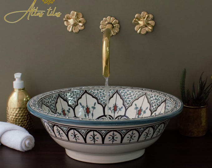 Ceramic Sink for Bathroom 100% Handmade,Best Deals Etsy,Vessel Sink,Custom Sink Vanity,Pottery Handmade Sinks for Bathroom Decoration.