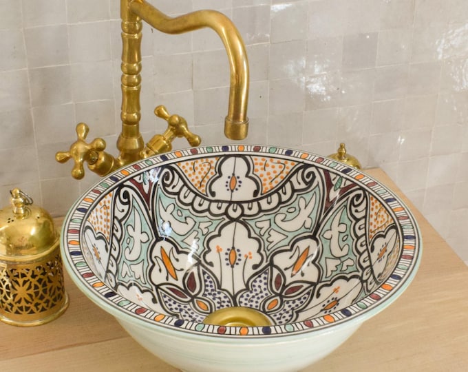 Ceramic Sink for Bathroom 100% Handmade,Best Deals Etsy,Vessel Sink,Custom Sink Vanity,Pottery Handmade Sinks for Bathroom Decoration.
