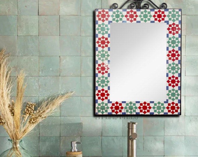 Home Mosaic Mirror for Bright Wall Art 100%Handmade,Handcraved Mirror,Outdoor Mirror,Customizable Decor,Nostalgic Home decor, Gift for
