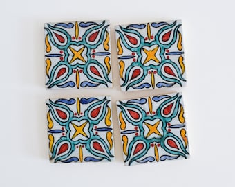 10x10Cm Ceramic Tile,  Moroccan Ceramic Tiles, Handpainted Piece of Ceramic, Ceramic Wall, Decorative Wall.